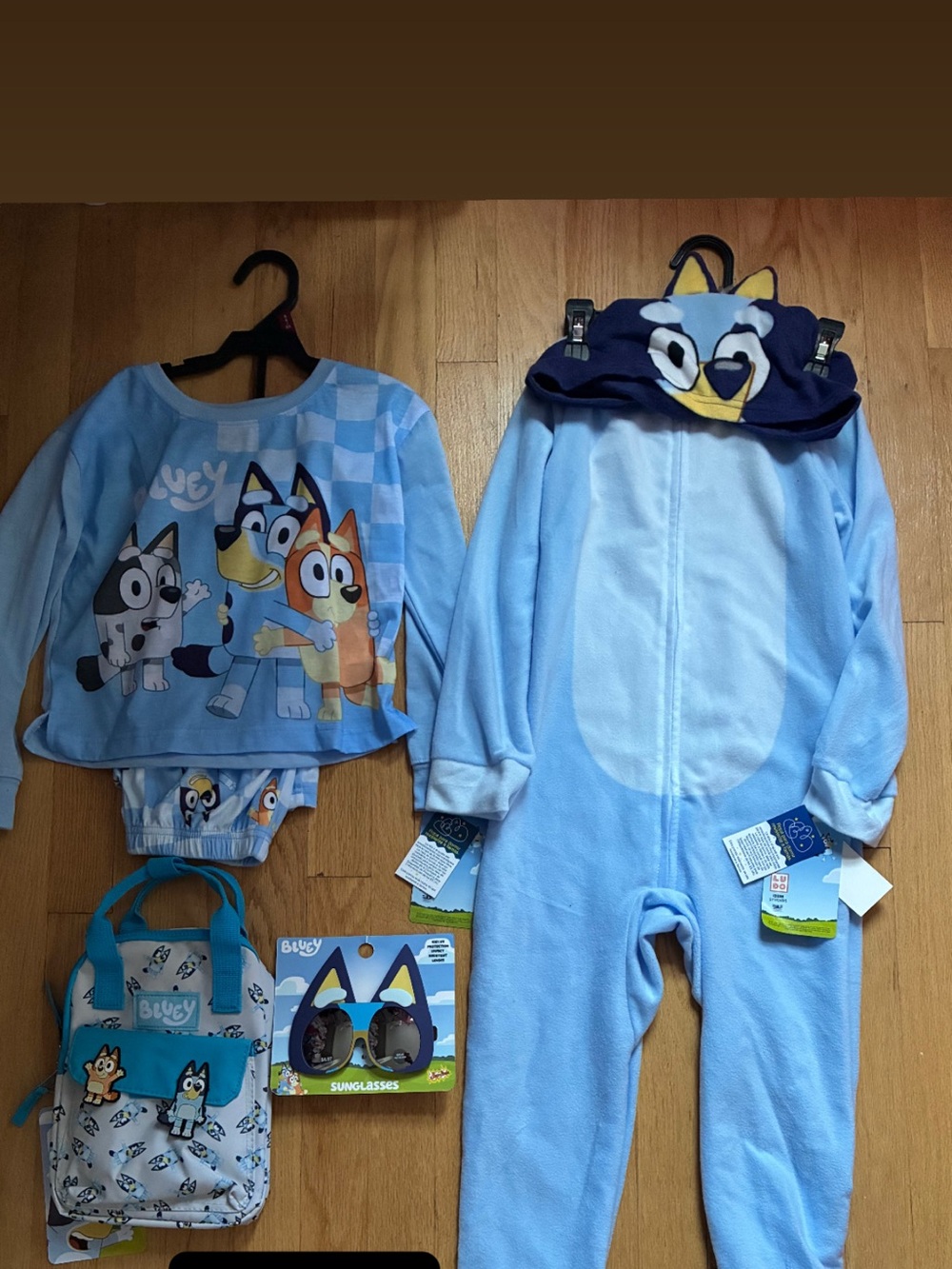 Kids Light Blue One-Piece Fleece Costume Hoodie Pajamas 6/6x
